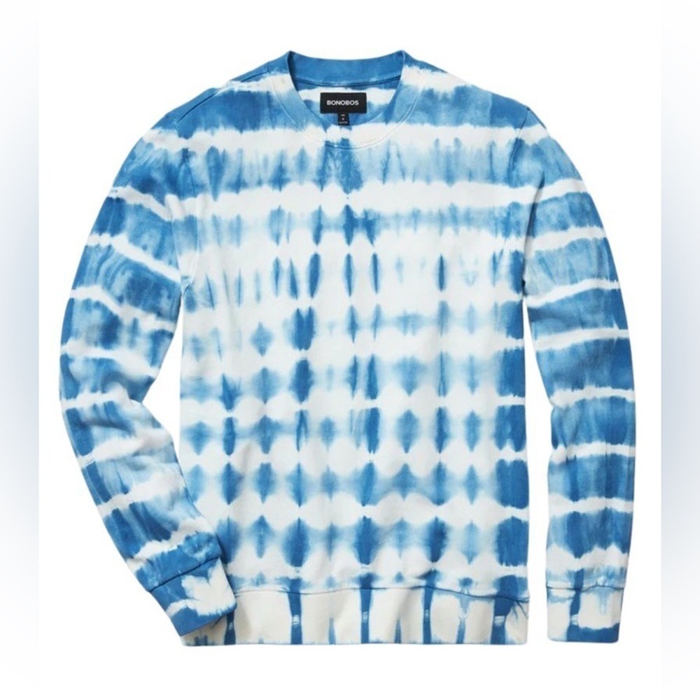 Bonobos Limited Edition Blue Splash Tie Dye Sweatshirt Slim Fit Size M